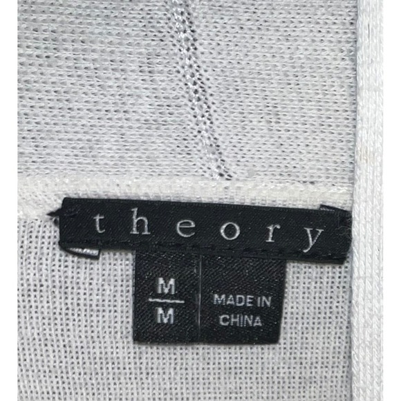 Theory Off-White Sweater Sz M Cotton Cashmere Blend Preppy Minimalist Luxury - Picture 4 of 9